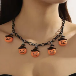 Bat Ghost Pumpkin Halloween Necklace Halloween Scary Costume Adults' Women's Halloween Carnival Easy Halloween Costumes Dress Up