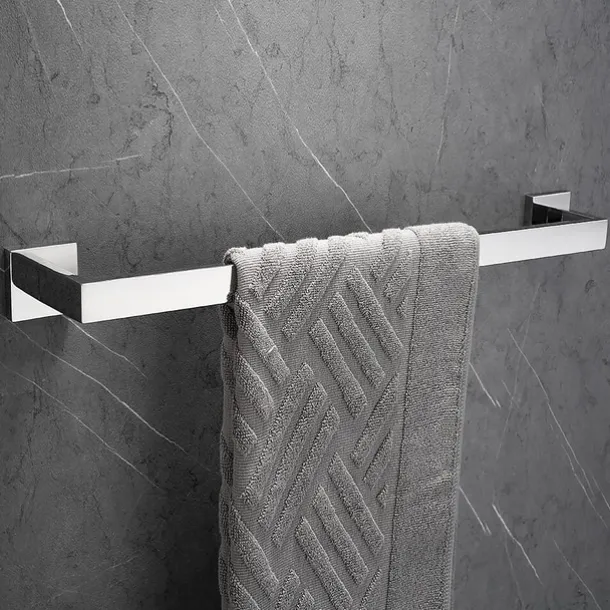 Bath Towel Bar,SUS304 Stainless Steel Towel Rack for Bathroom,Bathroom Accessories Towel Rod Heavy Duty Wall Mounted Towel Holder (Chrome)