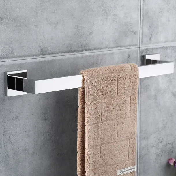 Bath Towel Bar,SUS304 Stainless Steel Towel Rack for Bathroom,Bathroom Accessories Towel Rod Heavy Duty Wall Mounted Towel Holder (Chrome)