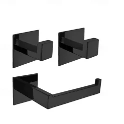 Bathroom Accessory Set Stainless Steel New Design Include Toilet Paper Holder and Robe Hooks Self-adhesive Wall Mounted 1 set