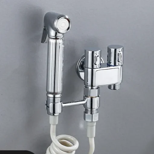 Bathroom Handheld Shower Bidet Shattaf Sprayer Wall Mount, Toilet Hand Held Bidet Shower Spray Wall Mounted Diaper Bathing Pets Feminine Hygiene Cleaning
