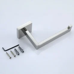 Bathroom Hardware Set 4 Pieces, SUS304 Stainless Steel Wall Mounted Bathroom Accessories, Include Robe Hook, Toilet Paper Holder, Towel Holder, Towel Bar