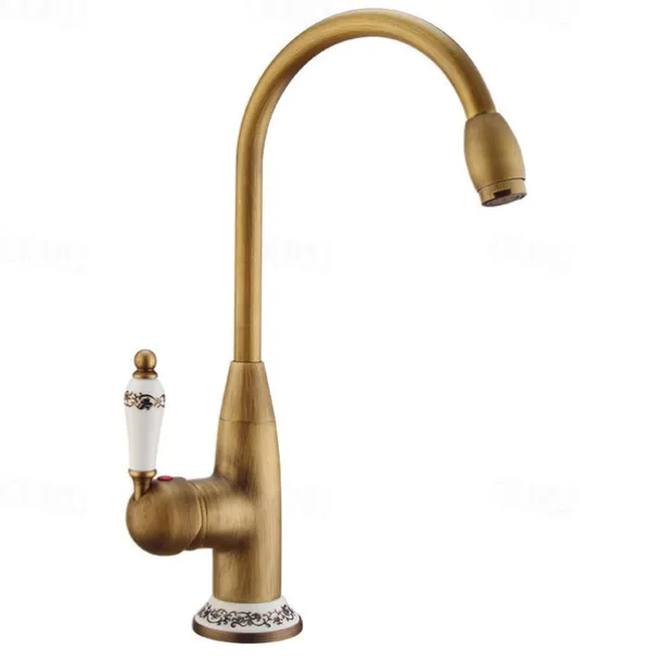 Bathroom Sink Faucet - FaucetSet / Widespread Antique Brass Centerset Single Handle One HoleBath Taps
