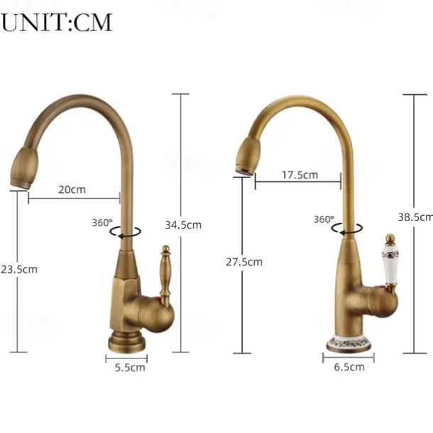 Bathroom Sink Faucet - FaucetSet / Widespread Antique Brass Centerset Single Handle One HoleBath Taps