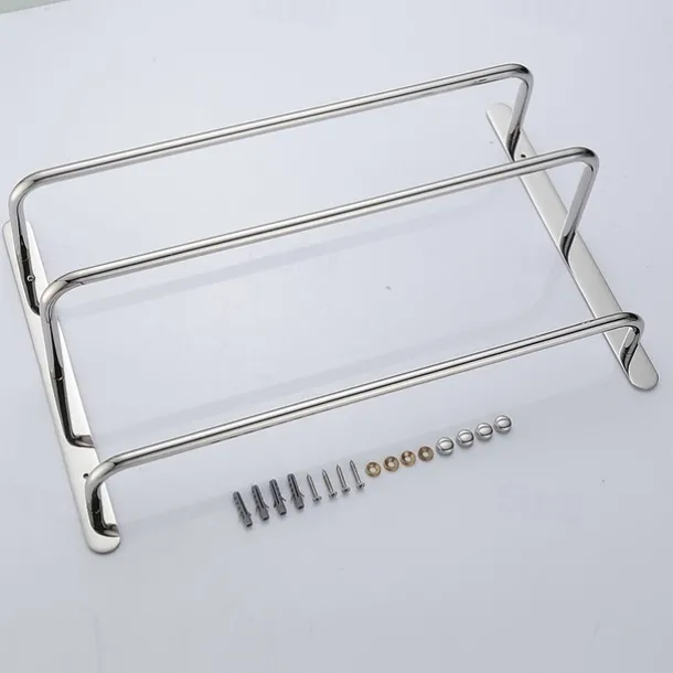Bathroom Towel Bar Chrome Multilayer New Design Stainless Steel Bath 3 Rods Towel Rack Wall Mounted Silvery 1pc