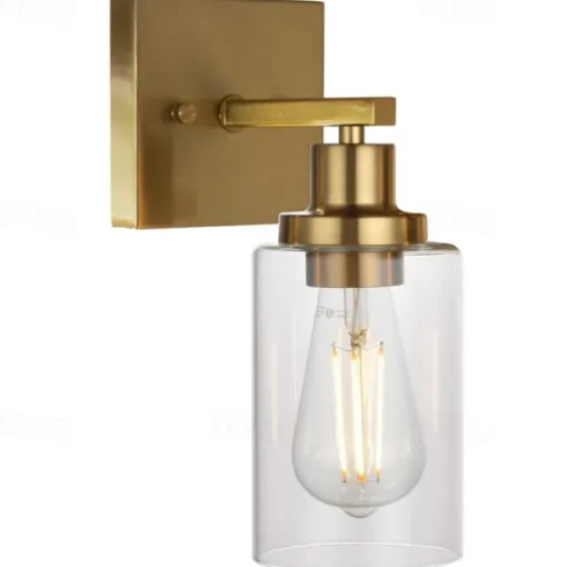 Bathroom Vanity Light Fixture, Matte Black Gold Finish Wall Sconce, Modern Wall Sconce with Bubble Glass Shade, Vintage Wall Sconce, For Mirror, Living Room, Bedroom, Hallway, E26 Base 110-240V
