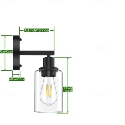 Bathroom Vanity Light Fixture, Matte Black Gold Finish Wall Sconce, Modern Wall Sconce with Bubble Glass Shade, Vintage Wall Sconce, For Mirror, Living Room, Bedroom, Hallway, E26 Base 110-240V