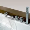 Bathtub Faucet - Contemporary Chrome Roman Tub Brass Valve Bath Shower Mixer Taps