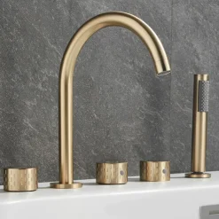 Bathtub Faucet - Contemporary Electroplated Roman Tub Brass Valve Bath Shower Mixer Taps