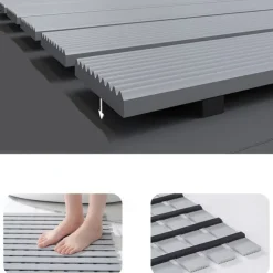 Bathtub Mat Anti-Slip Shower Foot Mat Waterproof and Anti-Fall for Shower Room and Toilet Household Use Non-Slip Quick Drying Perfect for Bathroom Safety and Comfort Easy to Clean