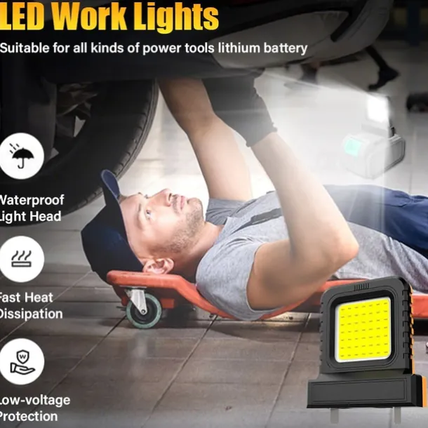 Battery Work Lights,High brightness Floodlight, Portable Flood Light, for Power Tool Batteries
