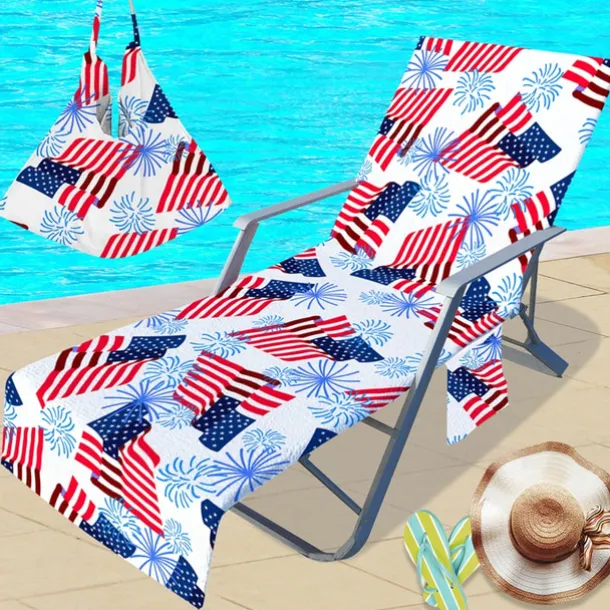 Beach Chair Cover Ultra-Fine Fiber Beach Chair Cover 3D Digital Printing National Flag Style