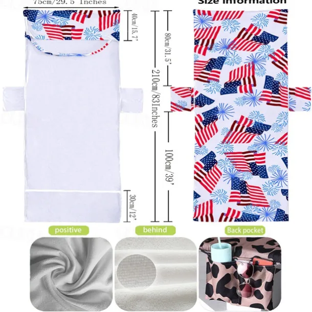 Beach Chair Cover Ultra-Fine Fiber Beach Chair Cover 3D Digital Printing National Flag Style