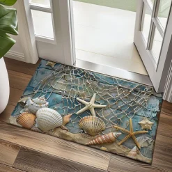 Beach Shells Doormat Kitchen Mat Floor Mat Non-Slip Area Rug Oil Proof Rug Indoor Outdoor Mat Bedroom Decor Bathroom Mat Entrance Rug