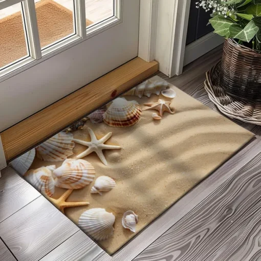 Beach Shells Doormat Kitchen Mat Floor Mat Non-Slip Area Rug Oil Proof Rug Indoor Outdoor Mat Bedroom Decor Bathroom Mat Entrance Rug