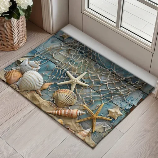 Beach Shells Doormat Kitchen Mat Floor Mat Non-Slip Area Rug Oil Proof Rug Indoor Outdoor Mat Bedroom Decor Bathroom Mat Entrance Rug