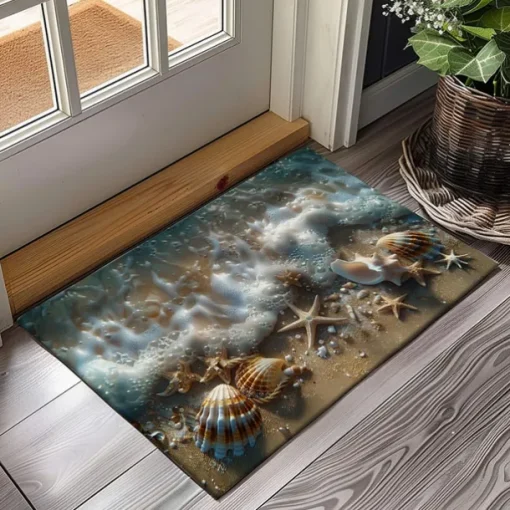 Beach Shells Doormat Kitchen Mat Floor Mat Non-Slip Area Rug Oil Proof Rug Indoor Outdoor Mat Bedroom Decor Bathroom Mat Entrance Rug