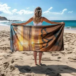 Beach Towel Comfy Blankets Love Sea Series Bath Towel Large 3D Print Pattern Towel Bath Towel Beach Sheet Blanket Classic 100% Micro Fiber