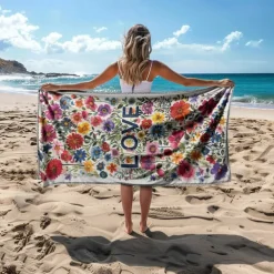 Beach Towel LGBT Love Series Large 3D Print Sea Pattern Towel Bath Towel Beach Sheet Blanket Classic 100% Micro Fiber Comfy Blankets