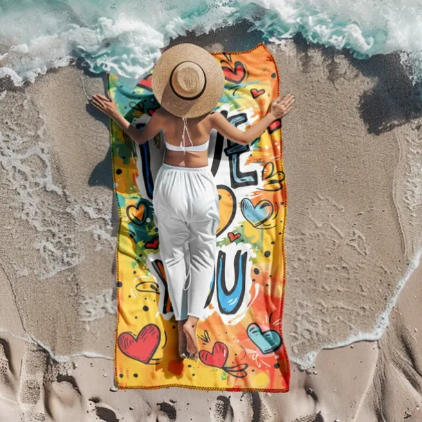 Beach Towel LGBT Love Series Large 3D Print Sea Pattern Towel Bath Towel Beach Sheet Blanket Classic 100% Micro Fiber Comfy Blankets