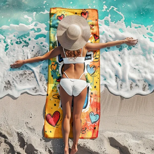 Beach Towel LGBT Love Series Large 3D Print Sea Pattern Towel Bath Towel Beach Sheet Blanket Classic 100% Micro Fiber Comfy Blankets