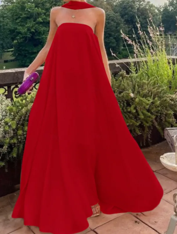 Beach Wedding A-Line Evening Gown Fairy Dress Formal Wedding Guest Floor Length Sleeveless Strapless Stretch Chiffon with Pleats Shawl