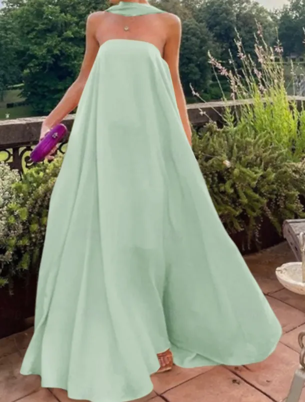 Beach Wedding A-Line Evening Gown Fairy Dress Formal Wedding Guest Floor Length Sleeveless Strapless Stretch Chiffon with Pleats Shawl