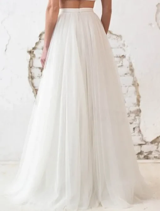 Beach Wedding Beach Casual Wedding Dresses A-Line Separates Separates Floor Length Tulle Bridal Skirts Bridal Gowns With Solid Color