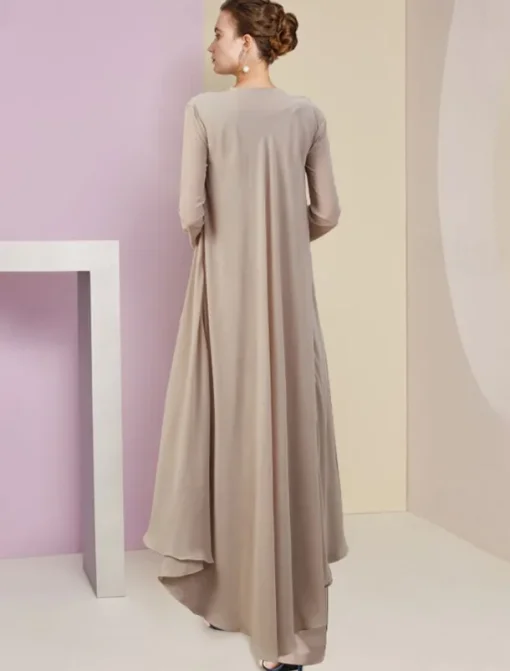Beach Wedding Jumpsuit / Pantsuit 3 Piece Mother of the Bride Formal Wedding Guest Elegant V Neck Floor Length Chiffon Lace Sleeveless Wrap Included with Beading Appliques
