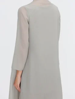 Beach Wedding Jumpsuit/Pantsuit 3 Piece Mother of the Bride Wedding Guest Elegant Plus Size Included Bateau Neck Floor Length Chiffon Sleeveless Jacket es with Solid Color