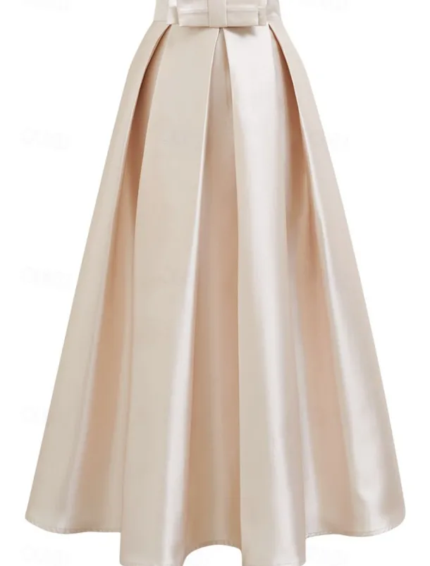 Beach Wedding Two Piece Cocktail Dresses Elegant Dress Wedding Party Wear Tea Length Long Sleeve V Neck Satin with Pleats Dresses