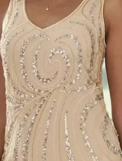 Beach Wedding Two Piece Sheath Mother of the Bride Dress Wedding Guest Elegant Sparkle & Shine V Neck Ankle Length Chiffon Sequined Long Sleeve with Sequin free custom size