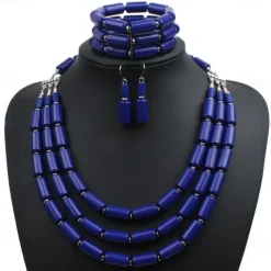 Bead Necklace Bracelet Earings 3 Pcs Retro Vintage 1980s Disco Art Deco Accessories for Women Kings Day Orange Casual Daily