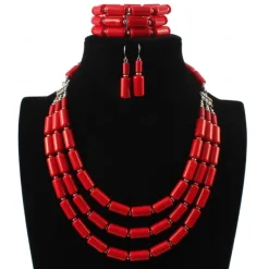 Bead Necklace Bracelet Earings 3 Pcs Retro Vintage 1980s Disco Art Deco Accessories for Women Kings Day Orange Casual Daily