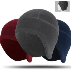 Beanie Hat Knit Beanie Sapphire Wine Red Solid Color Thermal Warm Fleece Lining Windproof Breathable