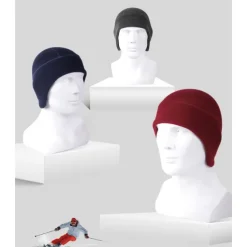 Beanie Hat Knit Beanie Sapphire Wine Red Solid Color Thermal Warm Fleece Lining Windproof Breathable