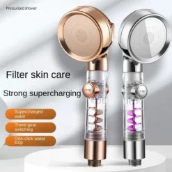 Beauty Skin Three-speed Turbo Rod Supercharged Shower Shower Head Whirlpool Bath Bath Hose Set Water Heater Shower Head Shower