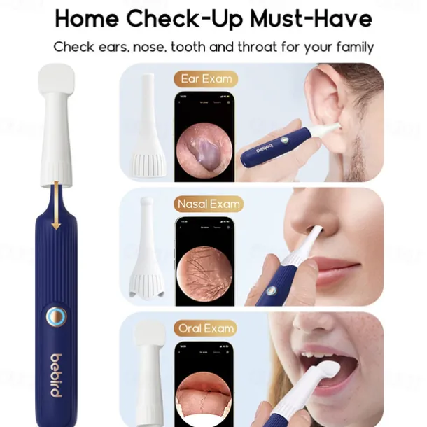 BEBIRD Earsight Plus Ear Wax Removal Tool Camera & Light Visual Earwax Cleaner with Cleaning Kit As Spade/Spoon/Pick/Tweezer Clean Ears for Family Ear-Scope Otoscope Wireless WiFi Connect