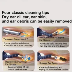 BEBIRD Earsight Plus Ear Wax Removal Tool Camera & Light Visual Earwax Cleaner with Cleaning Kit As Spade/Spoon/Pick/Tweezer Clean Ears for Family Ear-Scope Otoscope Wireless WiFi Connect