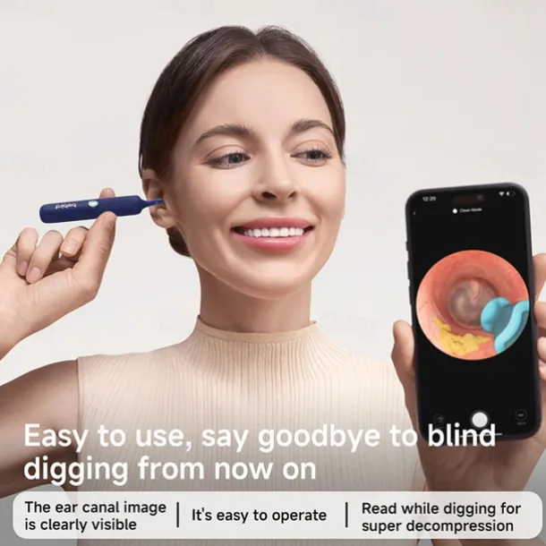 BEBIRD Earsight Plus Ear Wax Removal Tool Camera & Light Visual Earwax Cleaner with Cleaning Kit As Spade/Spoon/Pick/Tweezer Clean Ears for Family Ear-Scope Otoscope Wireless WiFi Connect