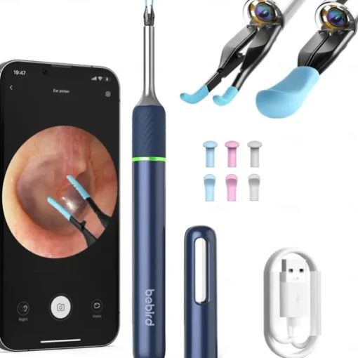 Bebird NOTE5 Ear Wax Removal Tool Camera Endoscope, 3Light Modes H-Speed WiFi 6Axis Intelligent Gyroscope Safe Professional 1080p Smart Visual Ear Cleaner with Camera