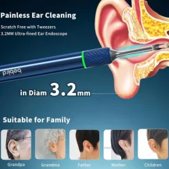 Bebird NOTE5 Ear Wax Removal Tool Camera Endoscope, 3Light Modes H-Speed WiFi 6Axis Intelligent Gyroscope Safe Professional 1080p Smart Visual Ear Cleaner with Camera