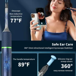 Bebird NOTE5 Ear Wax Removal Tool Camera Endoscope, 3Light Modes H-Speed WiFi 6Axis Intelligent Gyroscope Safe Professional 1080p Smart Visual Ear Cleaner with Camera