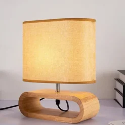 Bedroom Bedside Table Lamp Indoor Nordic Wooden Study Table Lamp