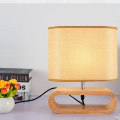 Bedroom Bedside Table Lamp Indoor Nordic Wooden Study Table Lamp