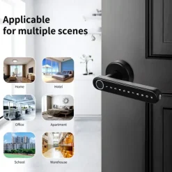 Bedroom Door Double Row Graffiti Smart Lock Home Indoor Wooden Door Fingerprint Lock Office Electronic Password Door Lock