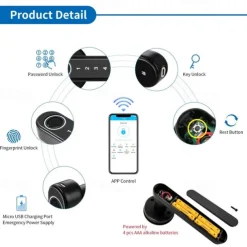 Bedroom Door Double Row Graffiti Smart Lock Home Indoor Wooden Door Fingerprint Lock Office Electronic Password Door Lock