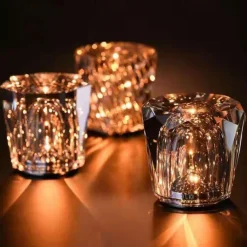 Bedside Crystal Table Lamp, Diamond Table Light, 3 Bright Colors with Adjustable Brightness USB Charging Night Light Decoration Bedroom Nightstand Lamp