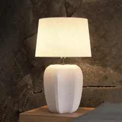 Bedside Lamp Table Lamp, Modern Retro Ceramic Tall Table Lamp 1 PCS with Beige Fabric Drum Shade Nightstand Lamp for Bedside Bedroom Living Room Kids Room College Home 85-265V