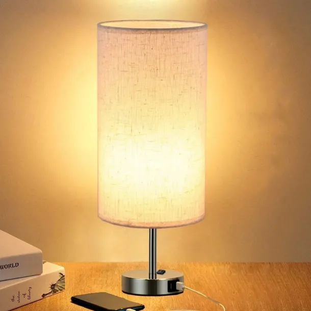 Bedside lamps with USB Charging Port Touch Sensor for Bedroom Reading Room Eye Protection Modern Contemporary Nordic Style